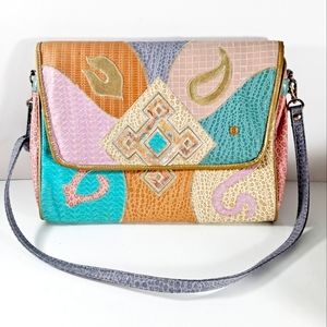 Nas Vintage 80s Patchwork Shoulder Handbag Clutch